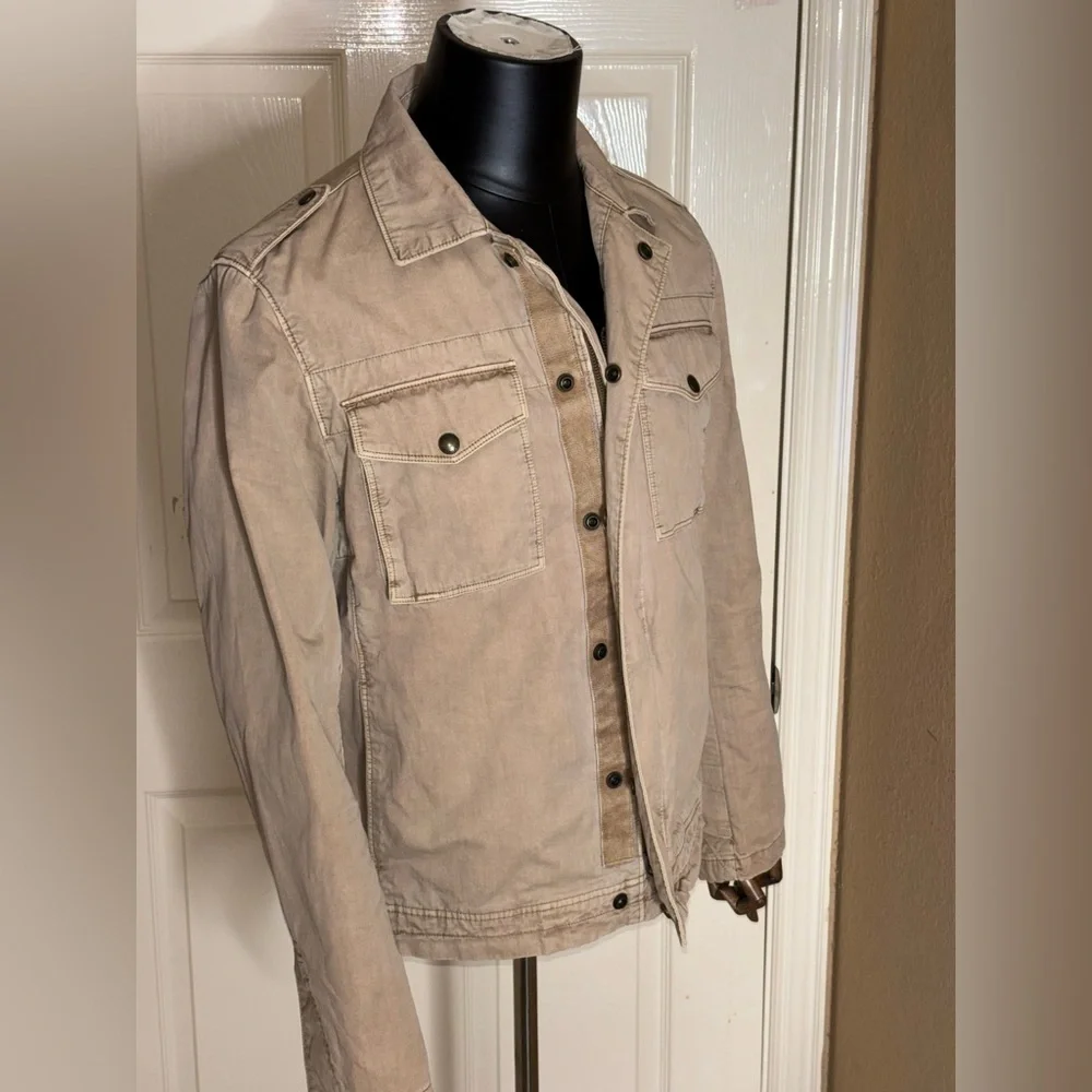 Vintage Banana Republic Tan Safari Utility Jacket 100% Cotton Mens Small​​